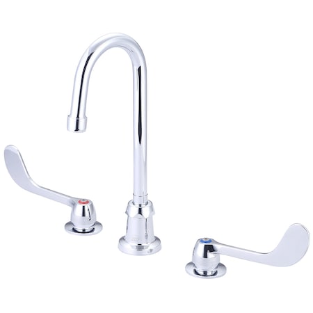 Central Brass Two Handle Concealed Ledge Kitchen Faucet, NPSM, Widespread, Chrome, Spout Reach: 4.13" 1172-ELS17